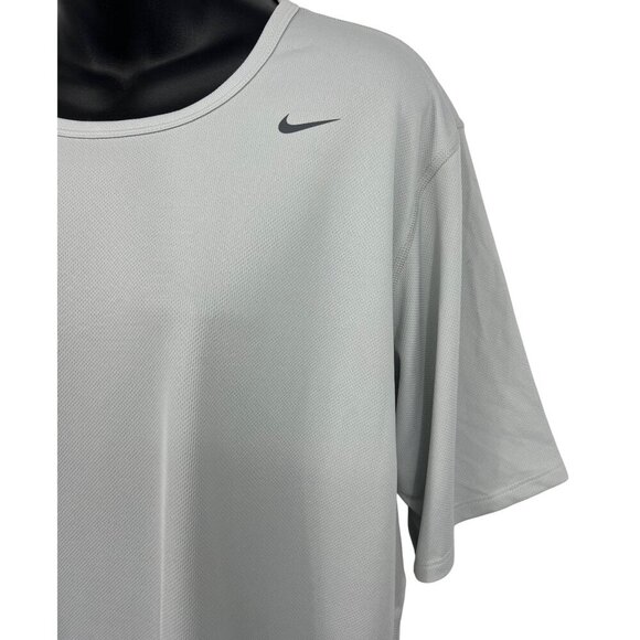 Nike Dri-Fit Mens Running Shirt Large Light Gray Athletic Tee Short Sleeve New - Picture 5 of 9